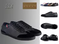 homme gucci cuir shoes lattice noir